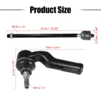 6pcs Front Inner Outer Tie Rod EV800898 for Ford Focus (2012–2017) C-Max Escape (2013–2017)