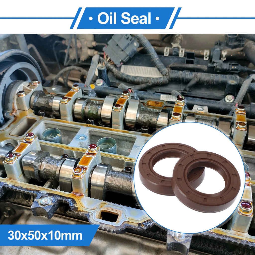 2X Oil Seal Rotary Shaft Seal FKM Rubber 30x50x10mm  