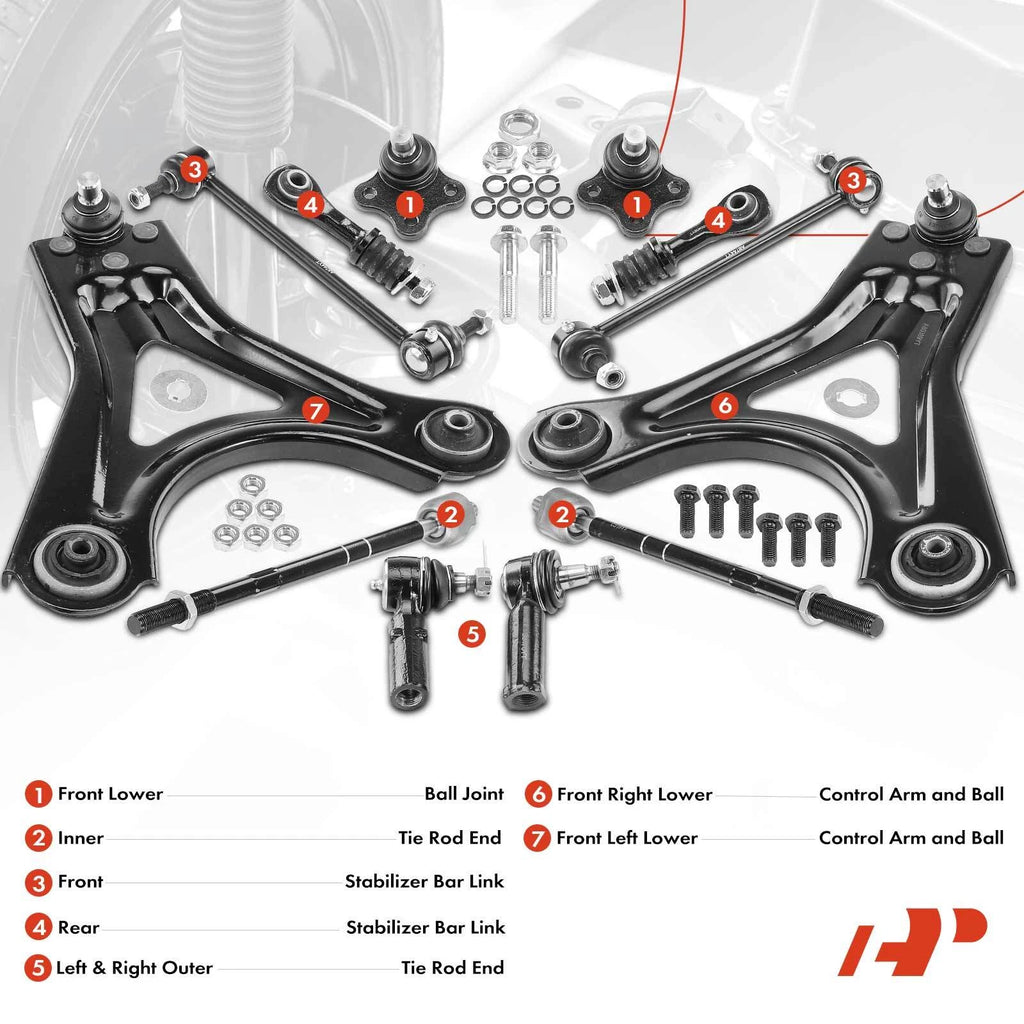 Set of 12 Control Arm Ball Joints for Ford Contour (1995–2000)