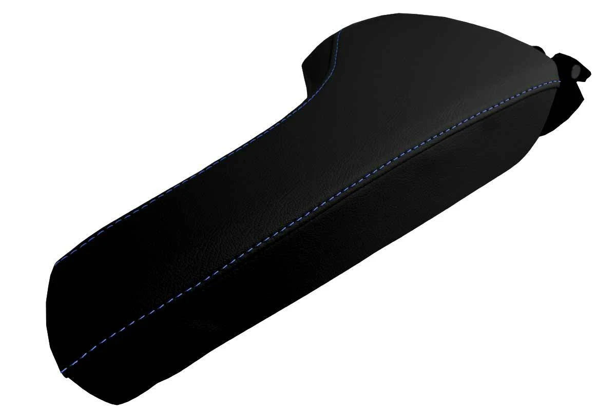 Leather Console Lid Armrest Cover for Chevrolet Camaro (2016–2023) Blue Stitch