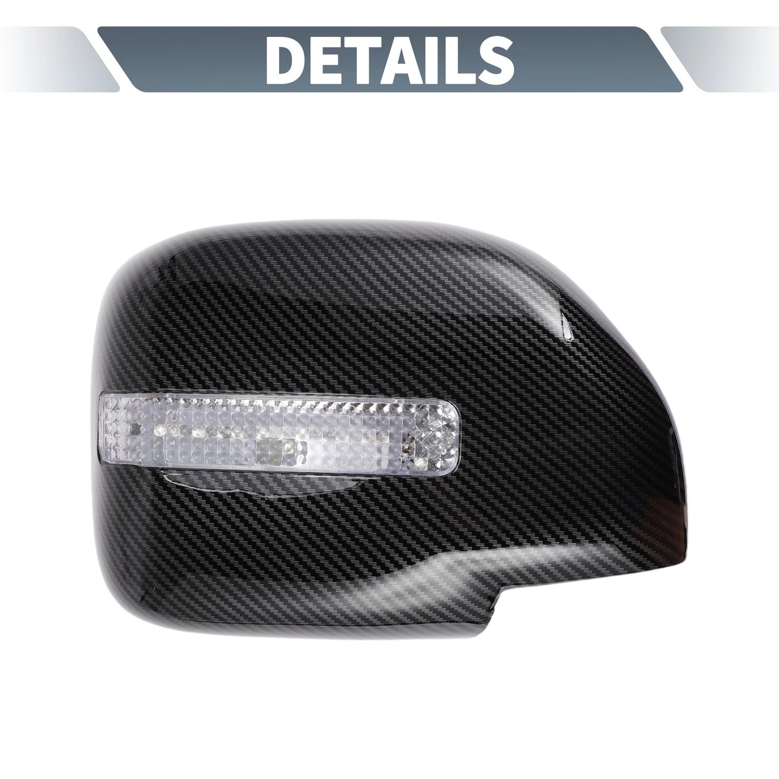 Pair Rearview Mirror Cover Overlay Black Carbon Fiber for Lexus LX470 (1998–2007)