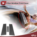 Set of 4 Door Pillar Window Trim for Mercedes-Benz CLS (2020–2023) Black Carbon Fiber