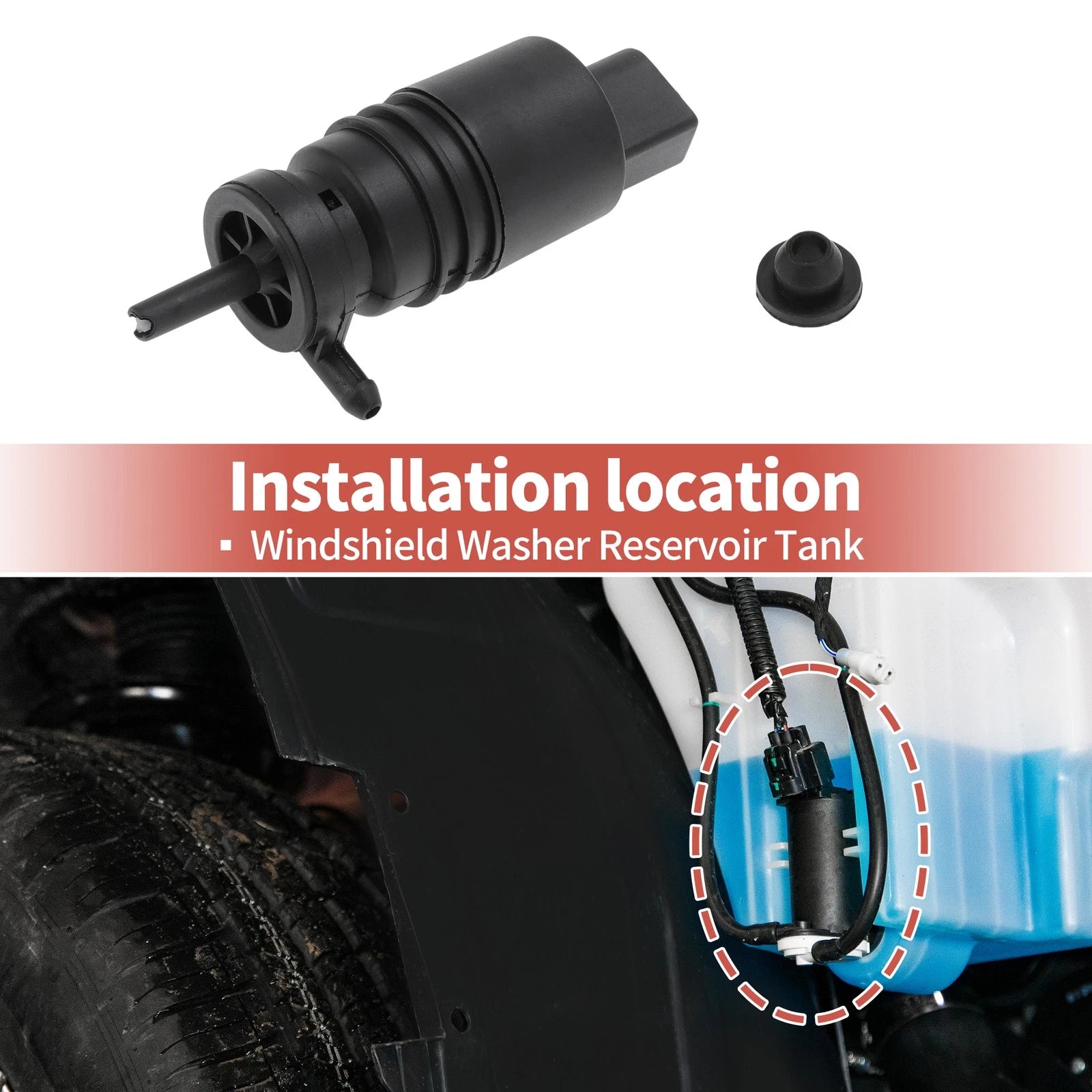 Windshield Washer Pump No.8260A109 for Mitsubishi Lancer (2008–2017)