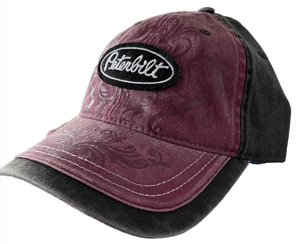 Womens Adjustable Trucker Cap for Peterbilt (Aura Pink/Black)