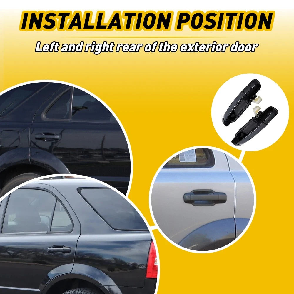Set of 2 Rear Exterior Door Handles for Kia Sorento (2003–2009)