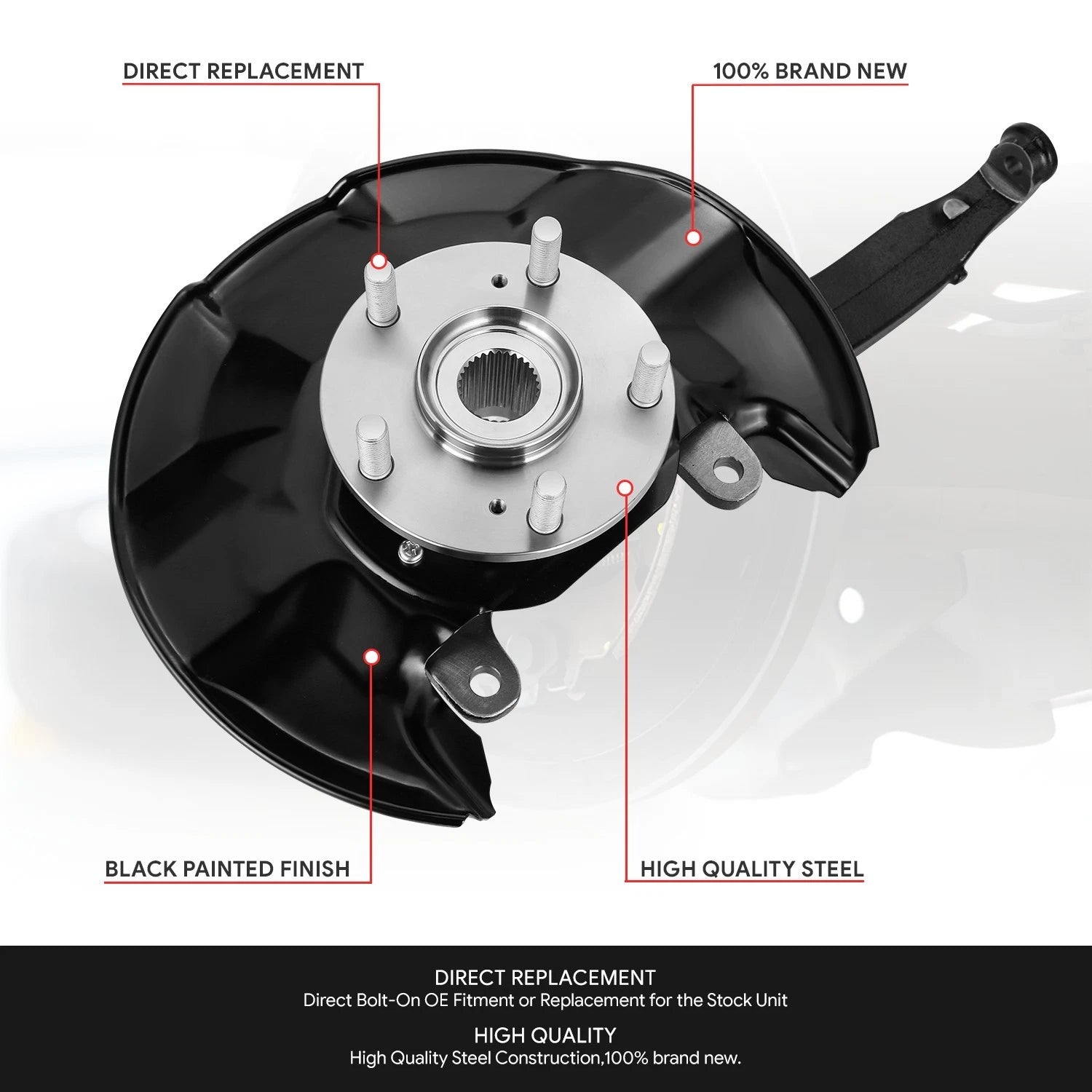 Front Passenger Loaded Wheel Bearing Knuckle for Acura TSX Honda Accord (2008–2014)