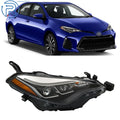 Black Headlight for Toyota Corolla SE XSE (2017–2019) Right Side Halogen