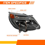 Projector Headlights with Signal Lamp for Chevy Equinox (2016–2017)