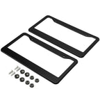 2X Black Stainless Steel License Plate Frame for Universal Fit