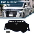 Dashboard Cover Mat for Toyota Vellfire (2008–2015) Black Blue Set of 1