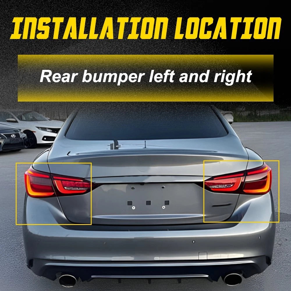 2X Rear Lower Bumper Support Brackets for Infiniti Q50 (2014–2023)