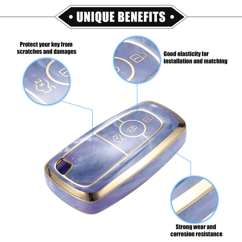 3X TPU Key Fob Cover Case for Ford Explorer, Ecosport, Mustang (2011–2023)