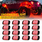 16X 36-LED Underglow Puddle Lighting Chassis Lamps for Universal Fit