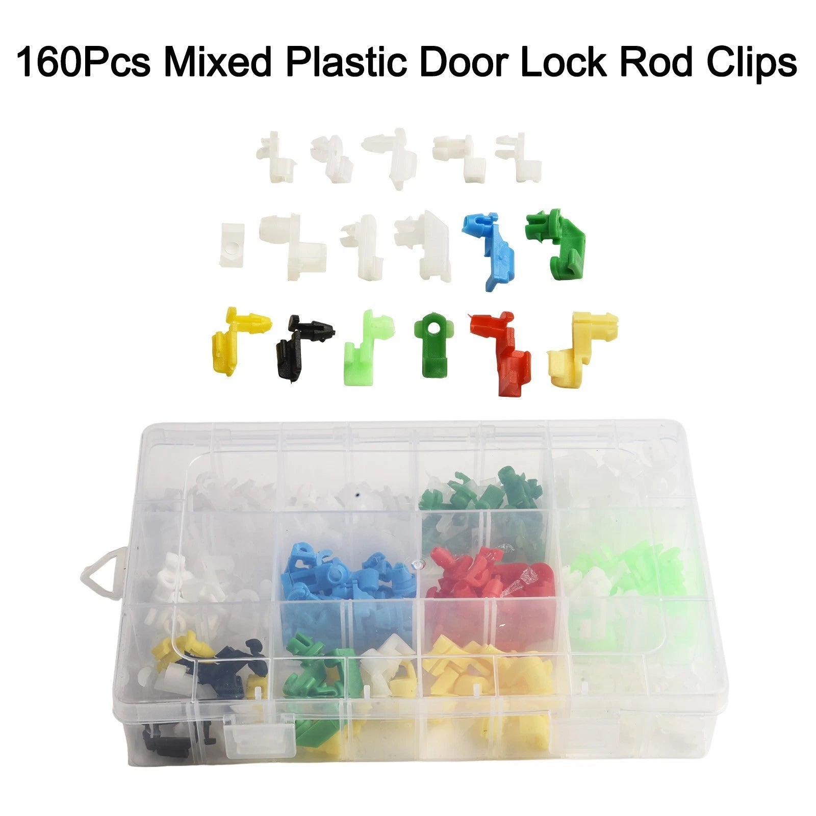 Set of 160 Plastic Door Lock Rod Clips for Replacement
