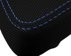 Console Lid Armrest Cover for Toyota Yaris (2008–2011) Carbon Fiber Blue Stitch