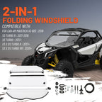 2-in-1 Flip Front Clear Windshield for Can-Am Maverick X3 (2017–2025)