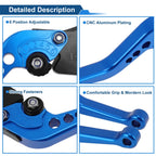 Adjustable Short Brake Clutch Lever Set for BMW F650GS (2008–2012) Blue