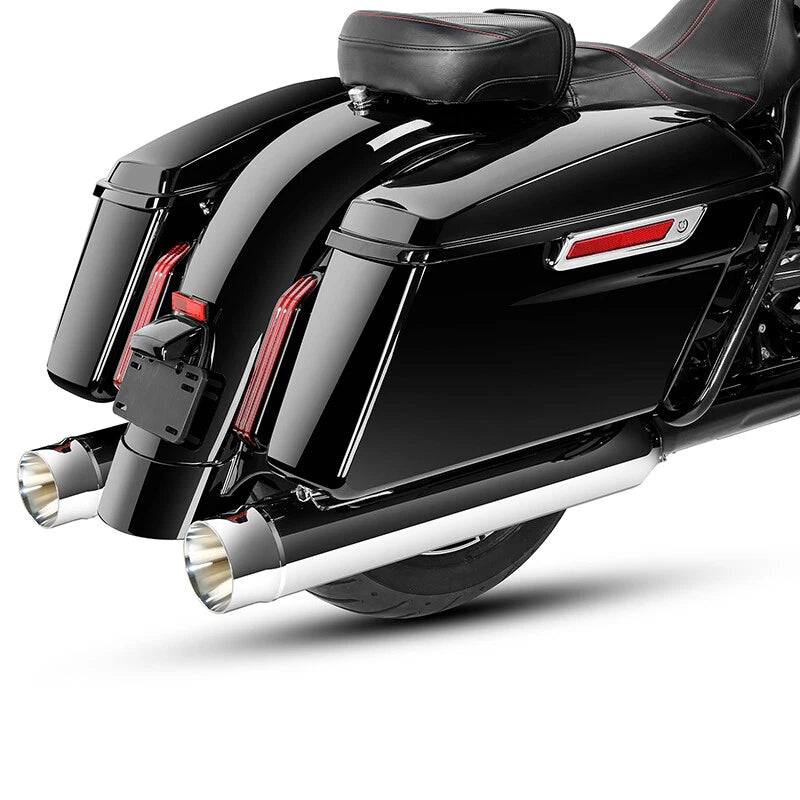 Set of 2 Megaphone Slip-On Exhaust Pipes for Harley Touring Electra Glide (2017–2025)