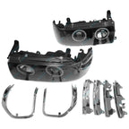 Angel Eyes Projector Headlights w/ LED DRLs Black for Landcruiser 80 Series