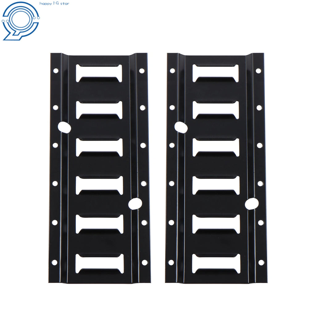 Set of 2 Black Powder-Coated Steel E Track Tie Down Rails for E Track Systems