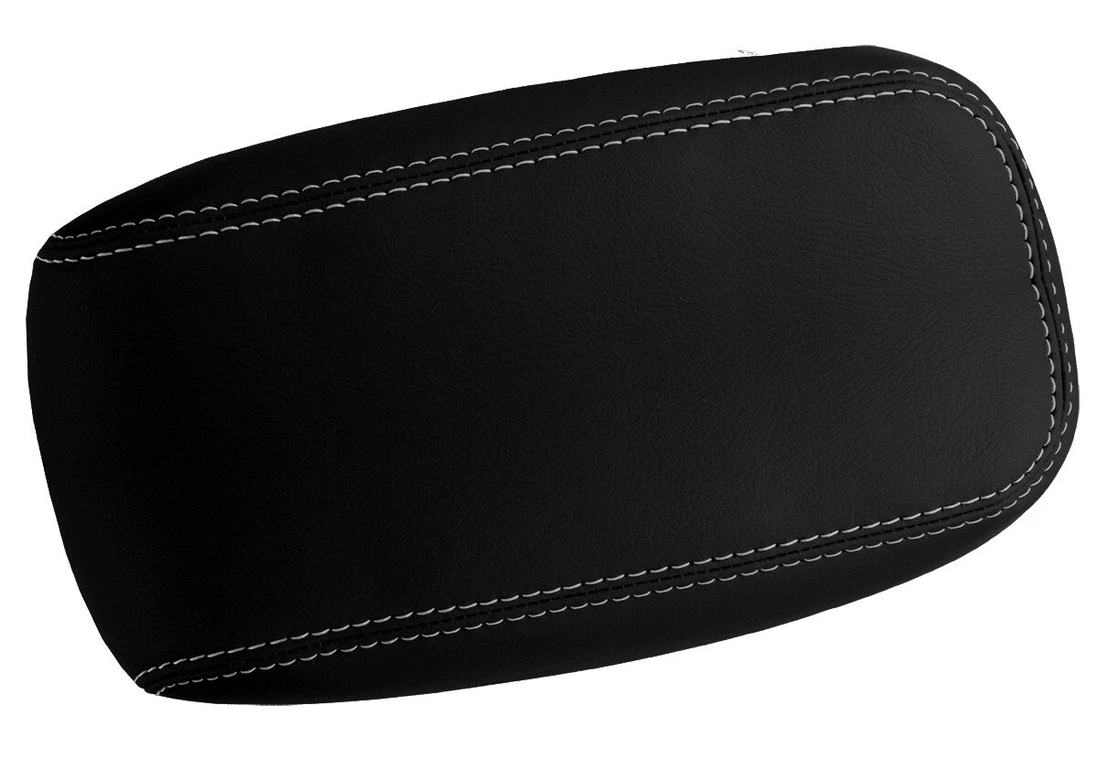 Leather Console Lid Armrest Cover for Hummer H3 (2005–2010) Gray Stitch