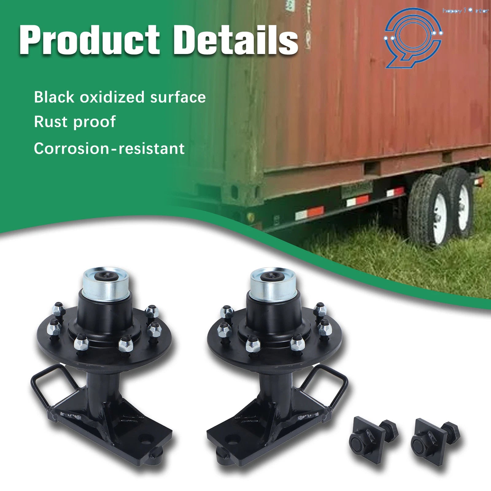 Spindle Kit with Handle for Shipping Container Wheels (8x6.5 Lug)