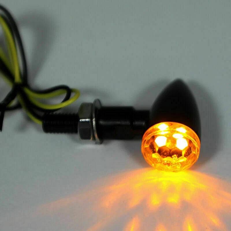 Universal Black Mini Bullet Turn Signal Indicator Light Smoke T9