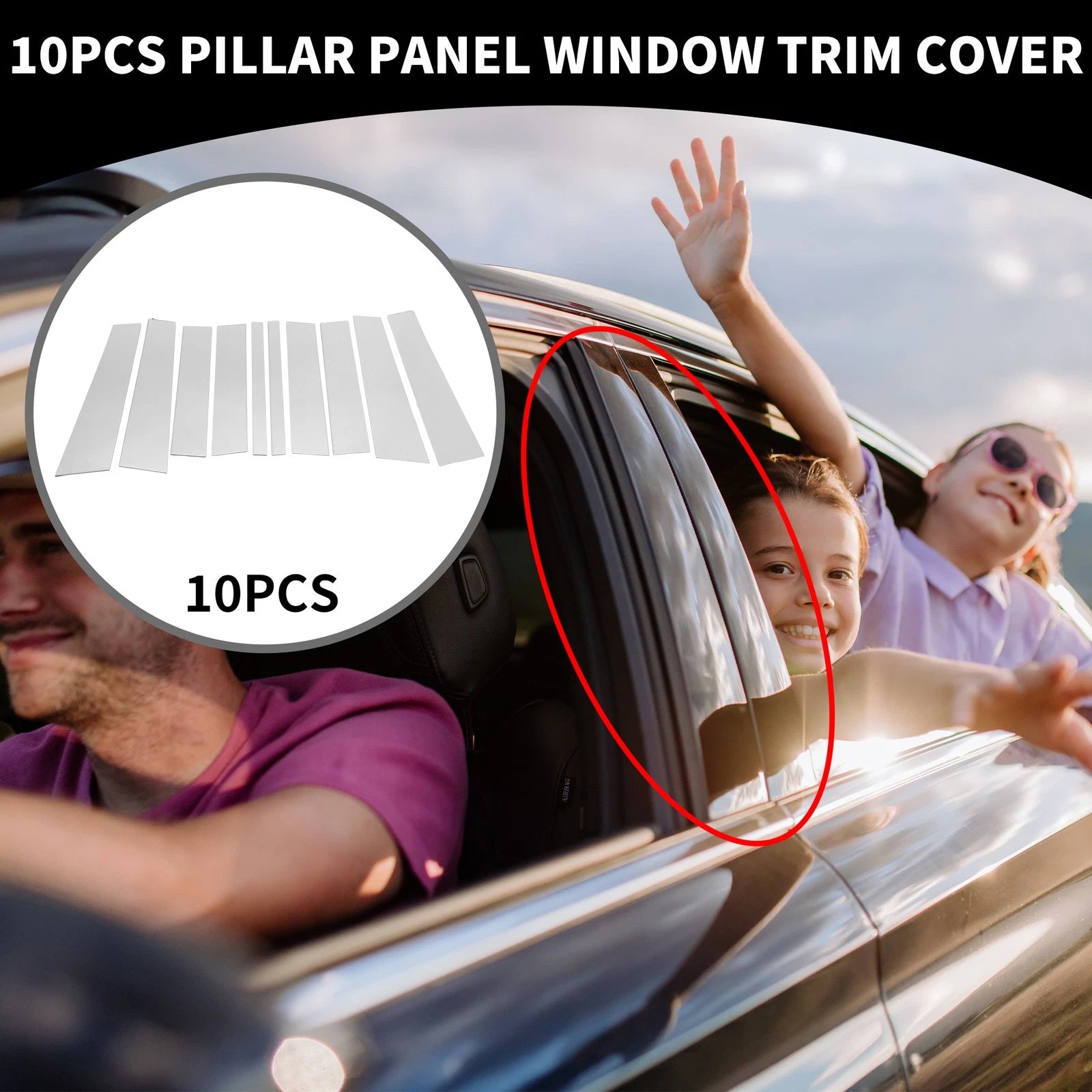 10 Pcs Window Trim for Mercedes-Benz GL-Class (Chrome, 2013–2016)