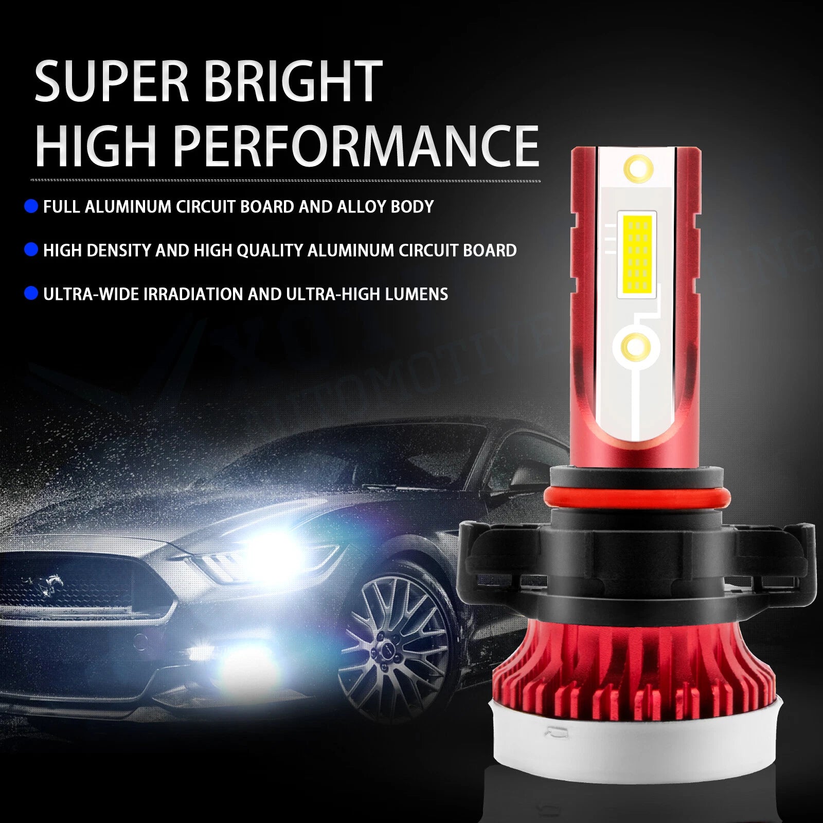 2-Pack 6000K White LED Front Fog Lamp Bulbs for Dodge Charger (2010-2014)