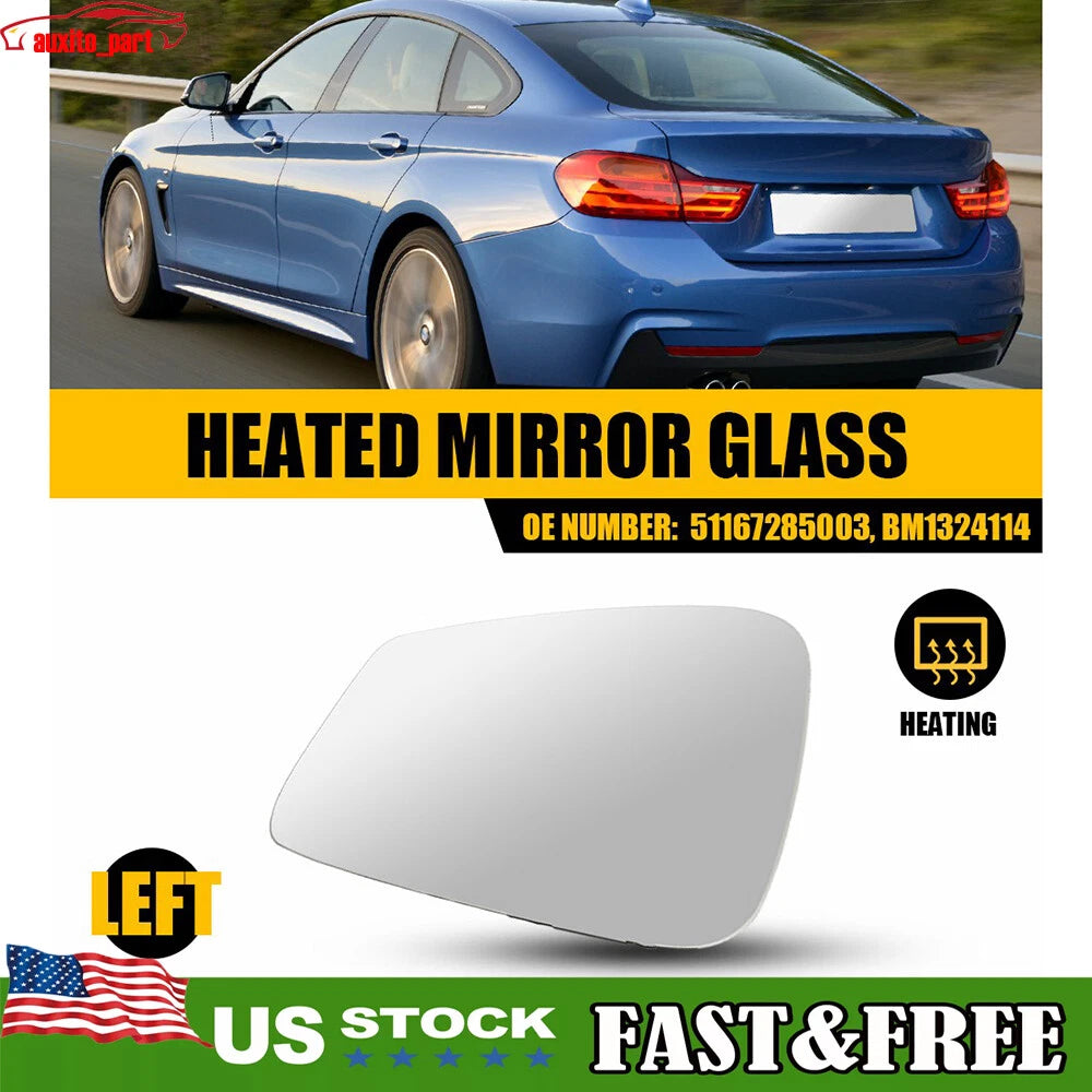 Driver Left Side Mirror Glass for BMW 320i (2012–2018)