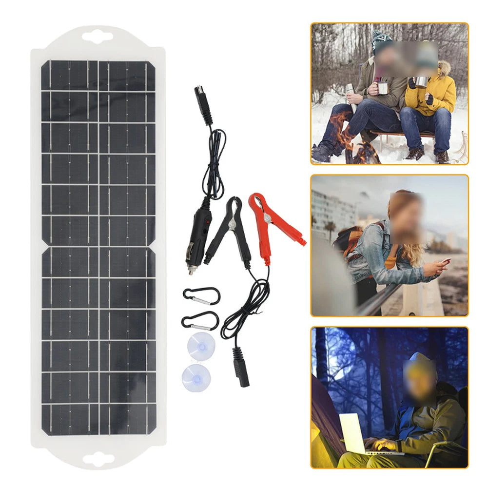 10W 12V Solar Panel with Dual USB Output for RVs Boats Cars (2010–2023)