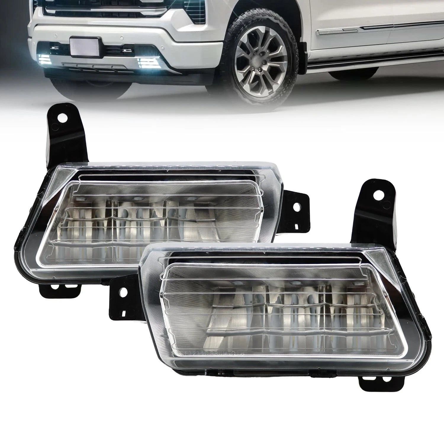 Pair LED Fog Light Lamps for Chevrolet Silverado 1500 (2022–2024)