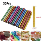 30pcs Glitter Hot Glue Sticks 7x100mm for Wood Plastic Fiber Paper Bonding