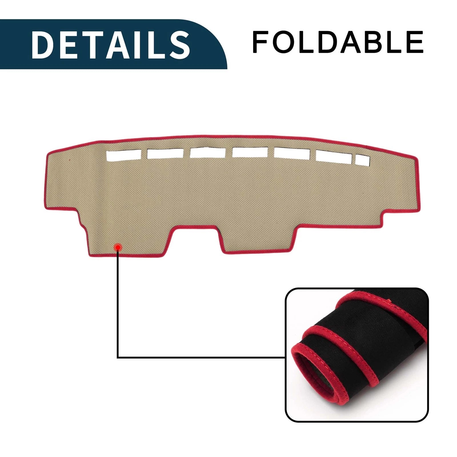 Dashboard Cover Mat for Honda N-Van JJ1 JJ2 (All Years) Black Red