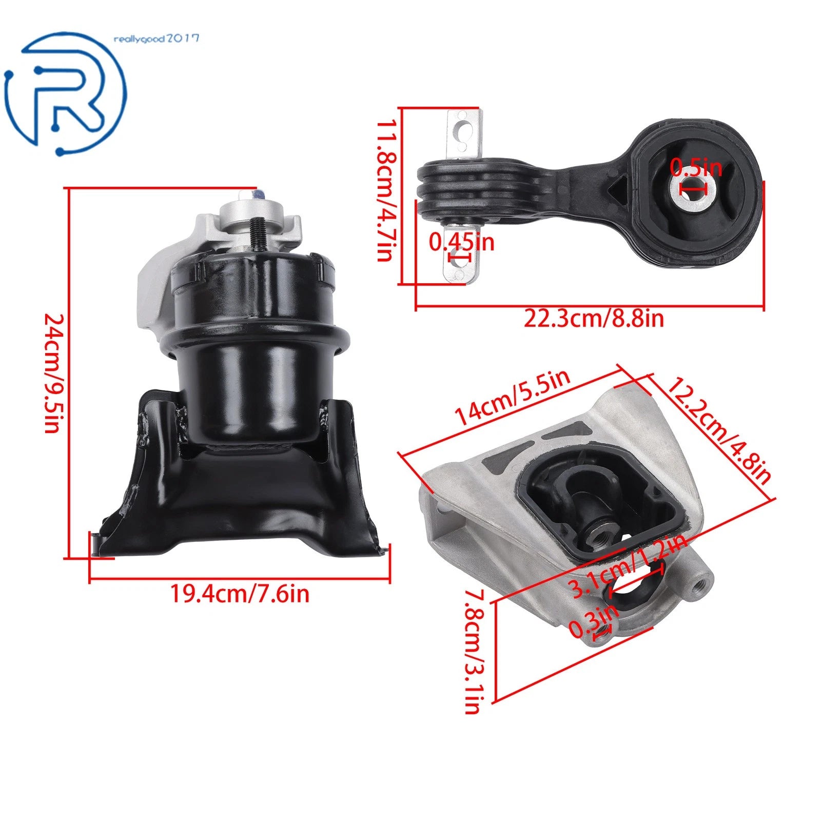 Set of 3 Engine Motor & Auto Trans Mounts for Honda Civic (2006-2011)