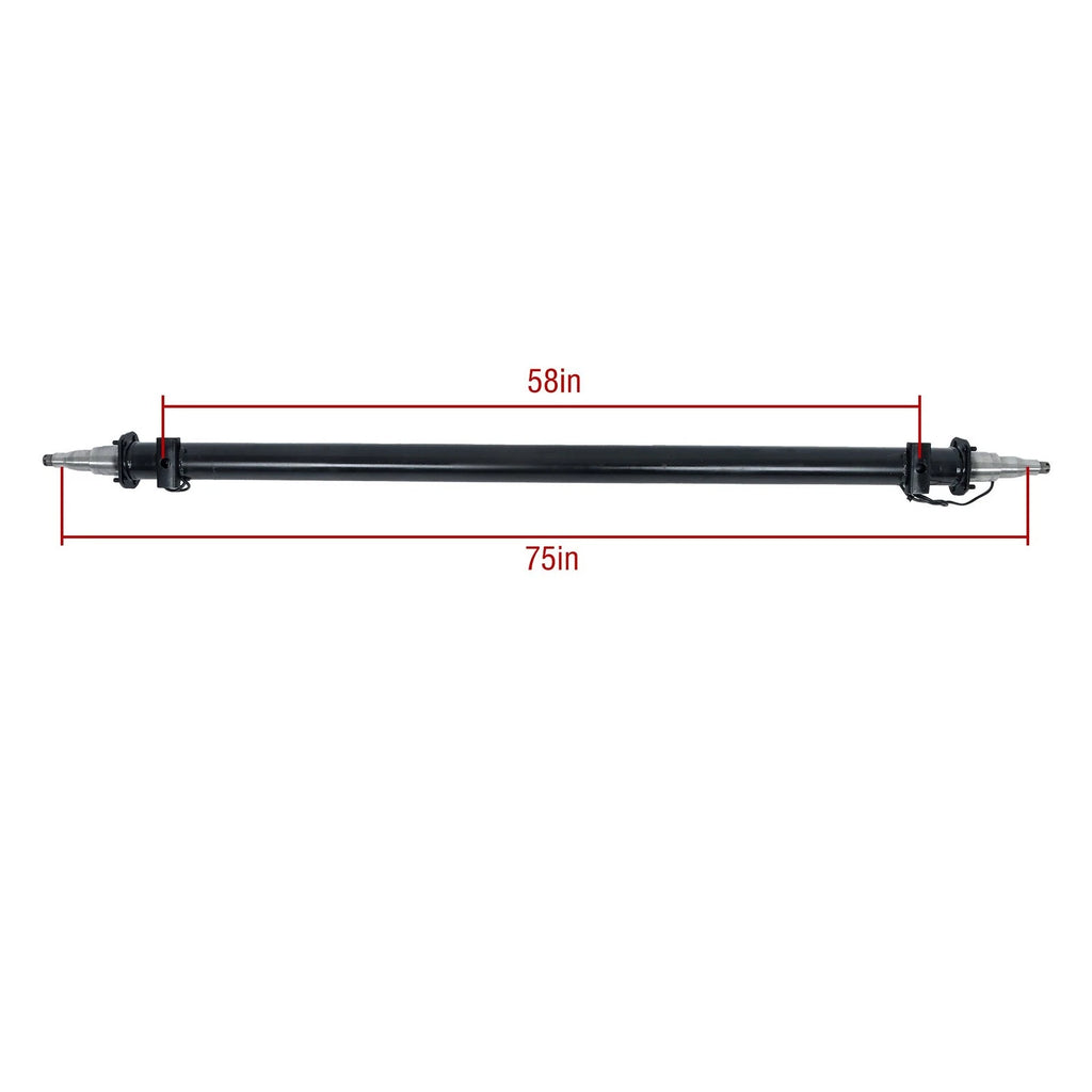7000lbs Trailer Axle Beam with Idler for Trailer (75" Hub Face, 58" Spring Center)