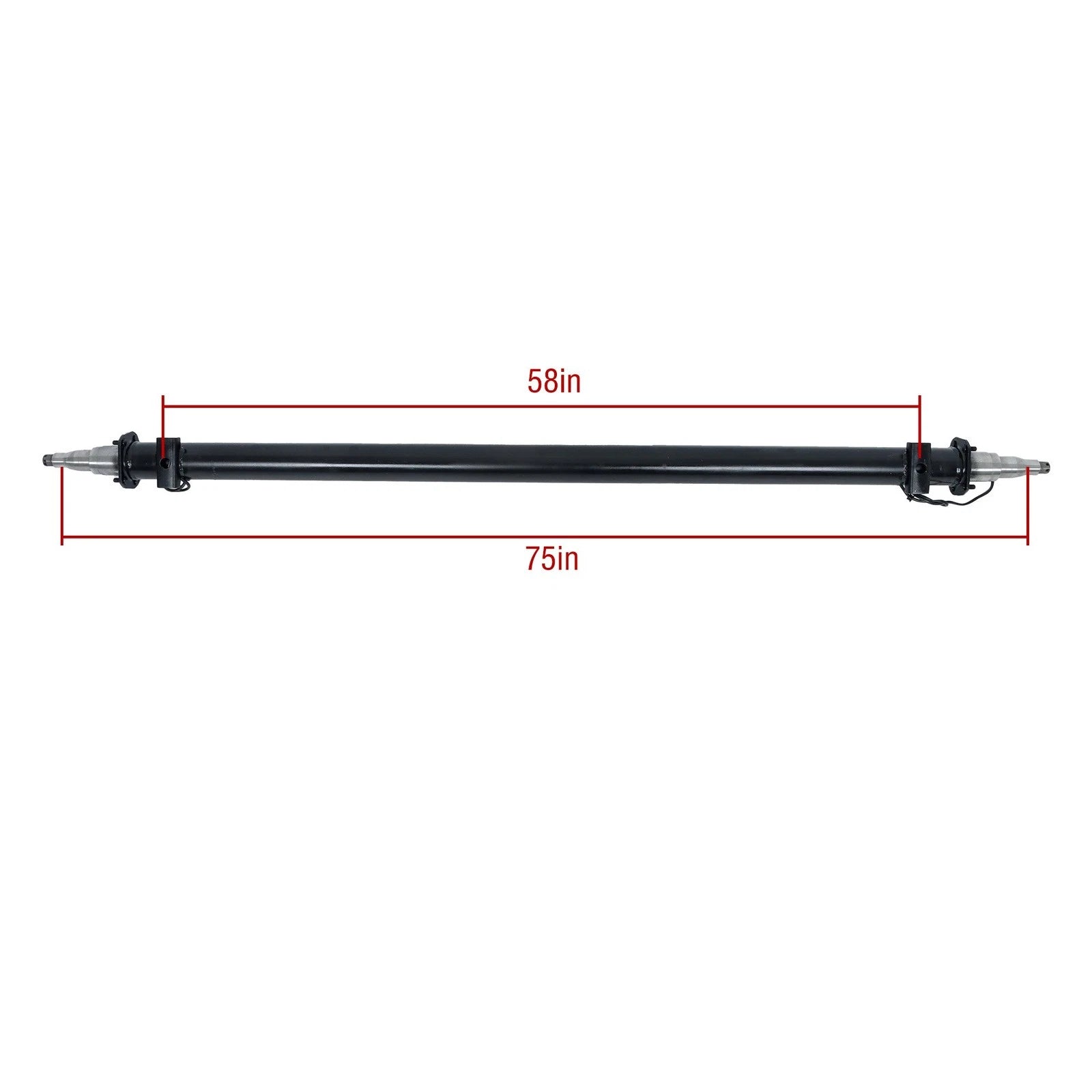 7000lbs Trailer Axle Beam with Idler for Trailer (75" Hub Face, 58" Spring Center)