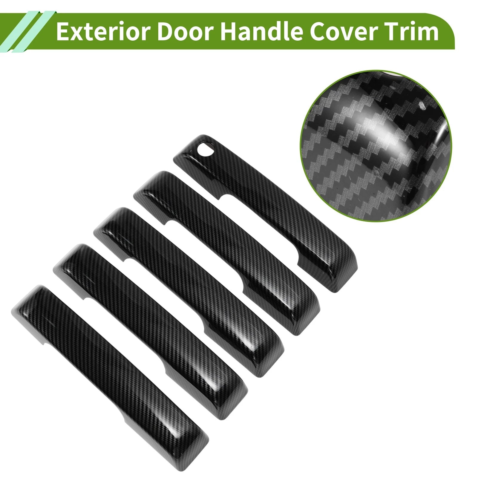 Set of 1 Exterior Door Handle Cover Trim for Ford Bronco (2021–2025) Carbon Fiber Black