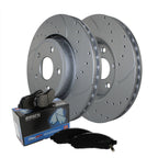 Front Brake Kit Set of 4 Drilled 350mm Rotors Akebono Ceramic Pads for Dodge Jeep