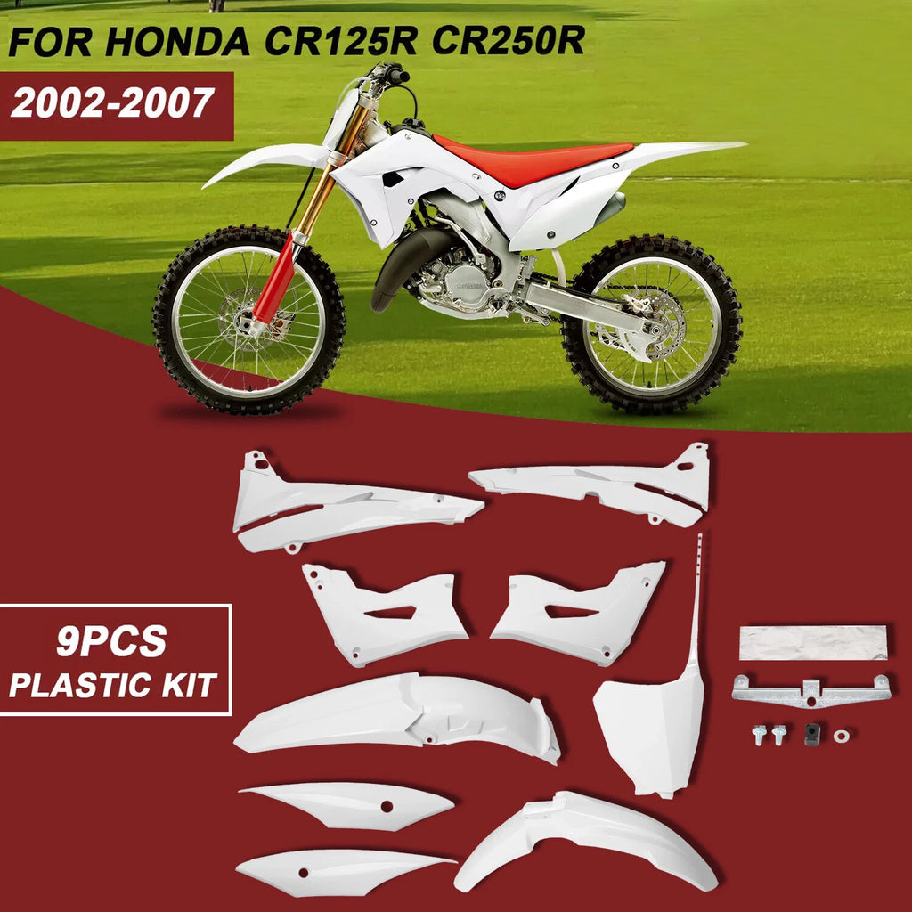 Bodywork Fairing Kit for Honda CR125R CR250R (2002–2007) White ABS