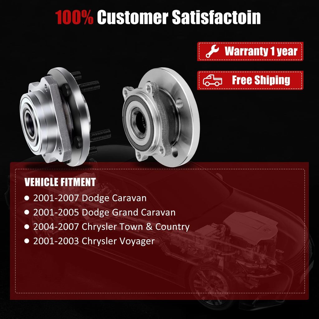 Set of 4 Wheel Hub Bearing Assemblies for Chrysler Town & Country (2004–2007)