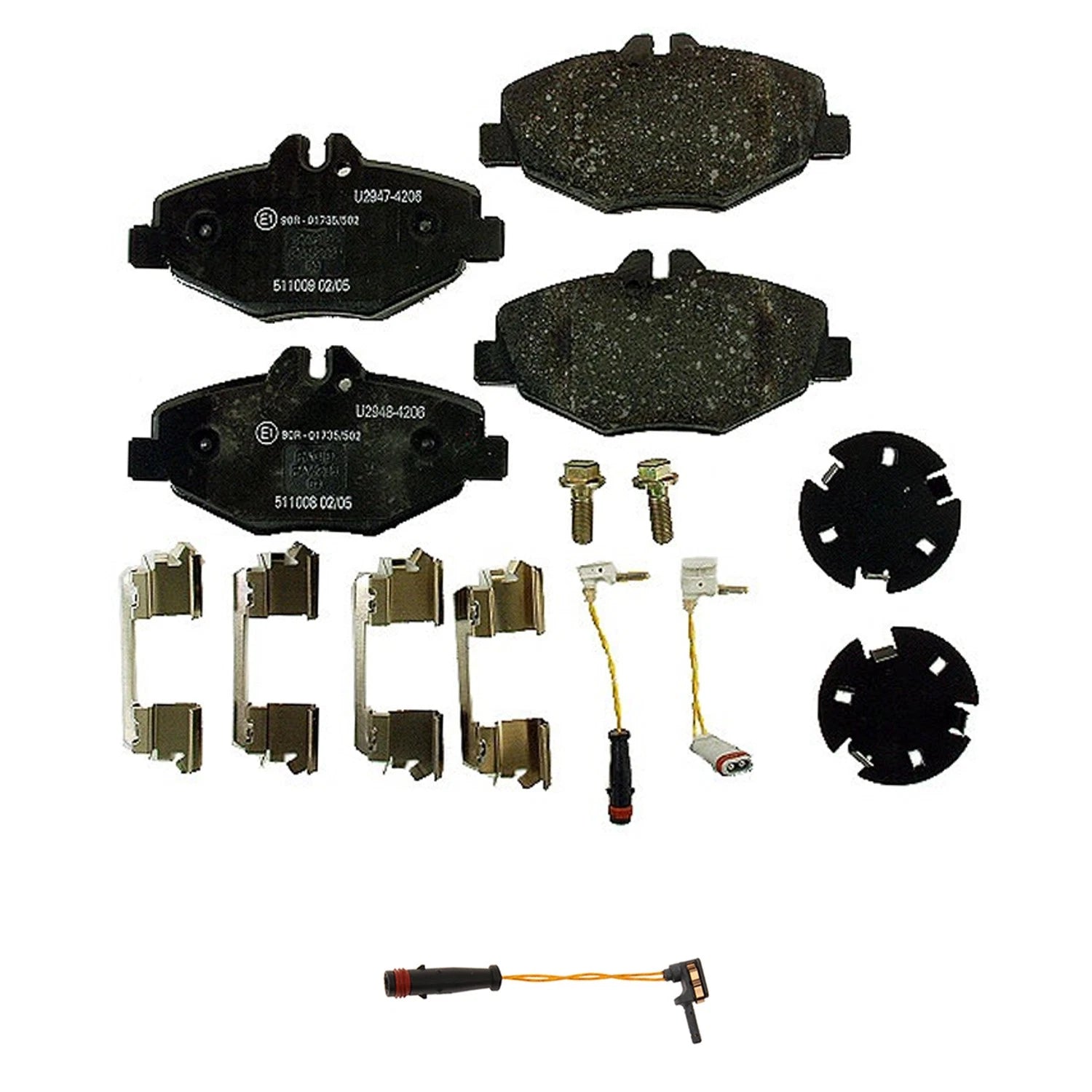Hella Front Low-Met Disc Brake Pad Set w/Sensor for BMW E320 E350 (2007–2009)