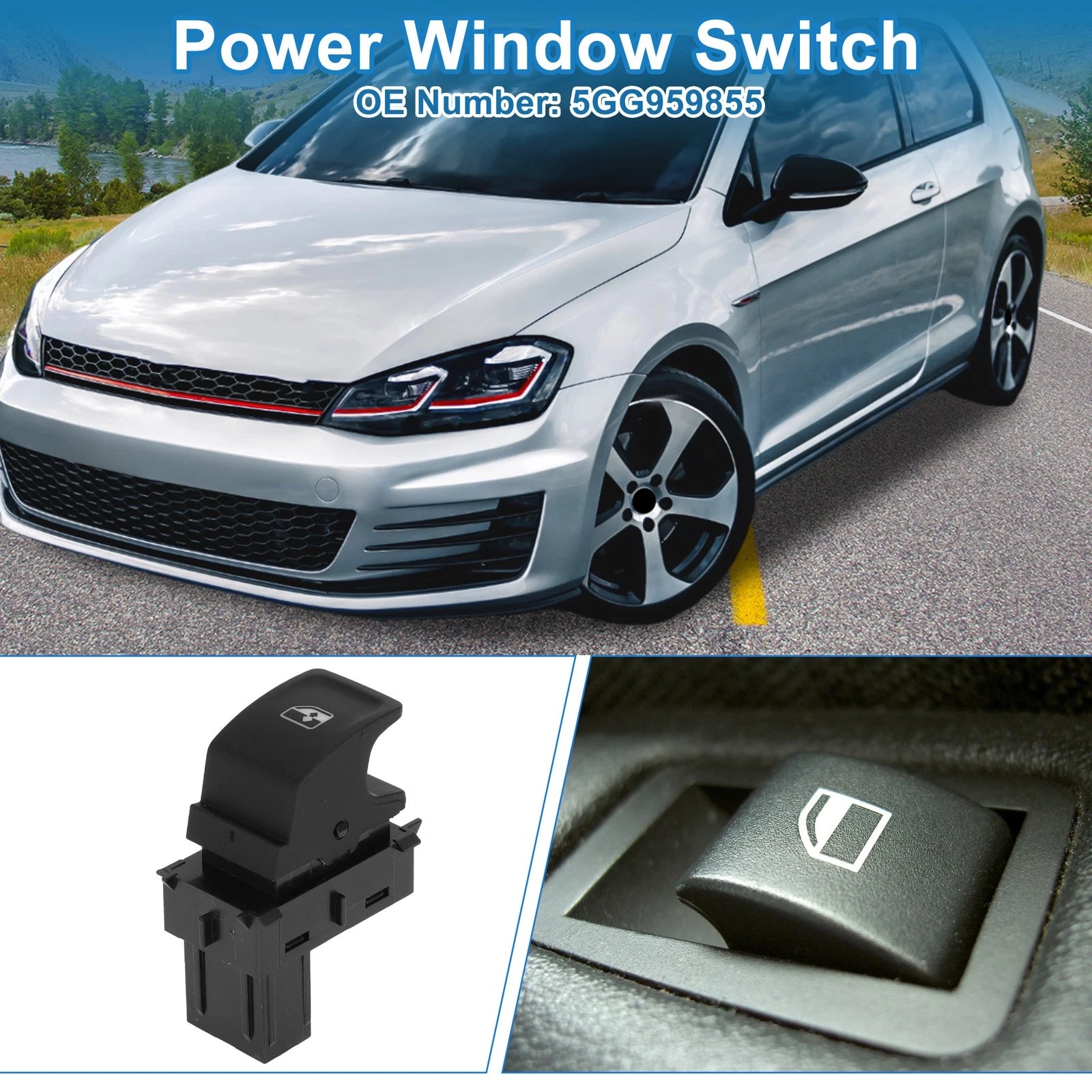 Passenger Side Power Window Switch for Volkswagen Golf (2015–2020) 5GG959855