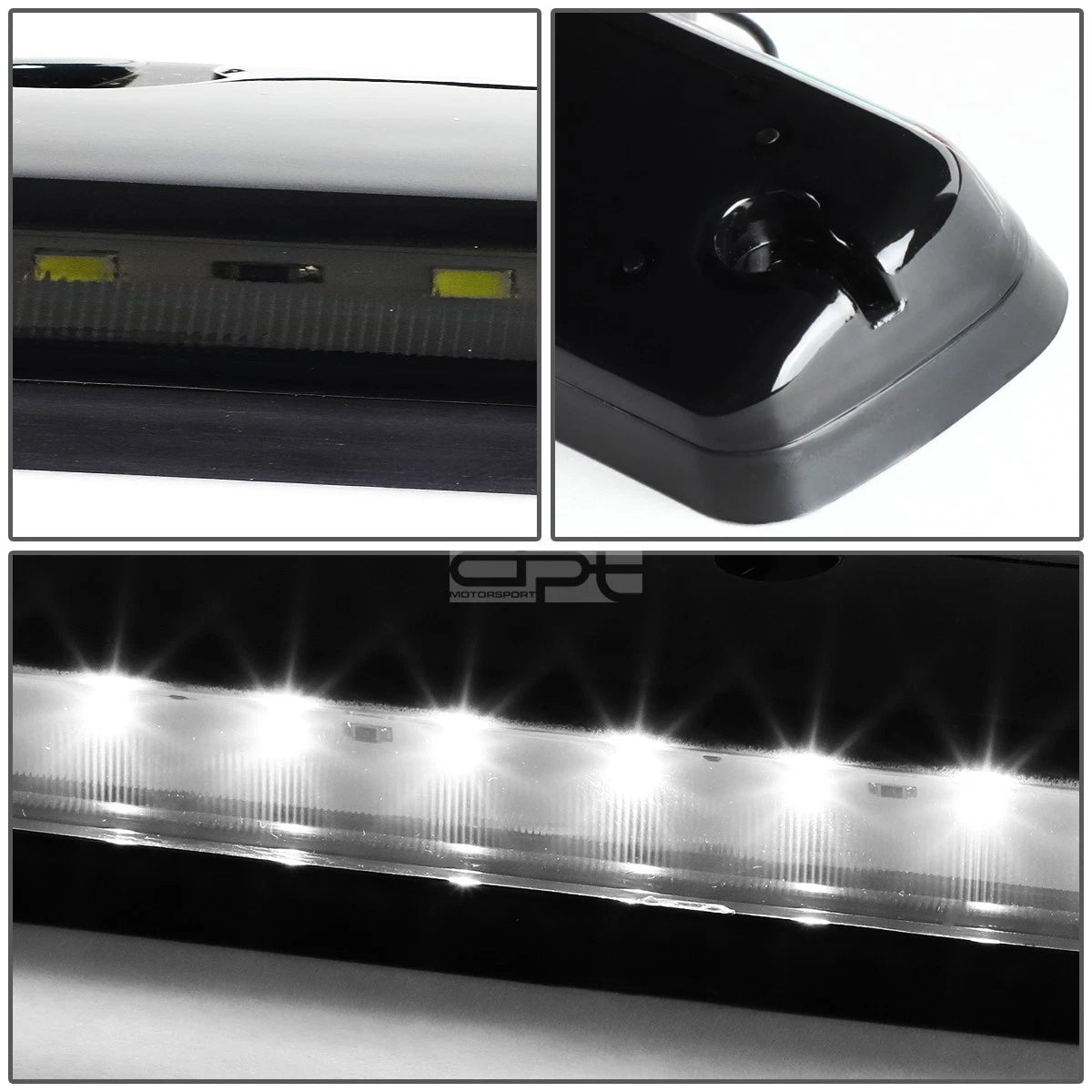3Pcs Smoked Housing White LED Cab Roof Running Light for Silverado/Sierra (2007–2013)