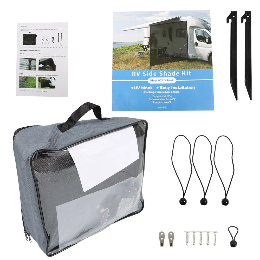 Canopy Side Shade Mesh Sunshade for Camper Trailer (9' x 7')