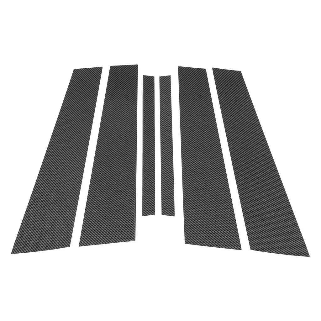 6 x Door Pillar Window Trim for BMW 3-Series Carbon Fiber Black (2019-2022)
