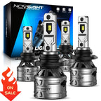 Set of 4 NOVSIGHT 9005 + 9006 LED Headlight Bulbs 6500K High Low Beam