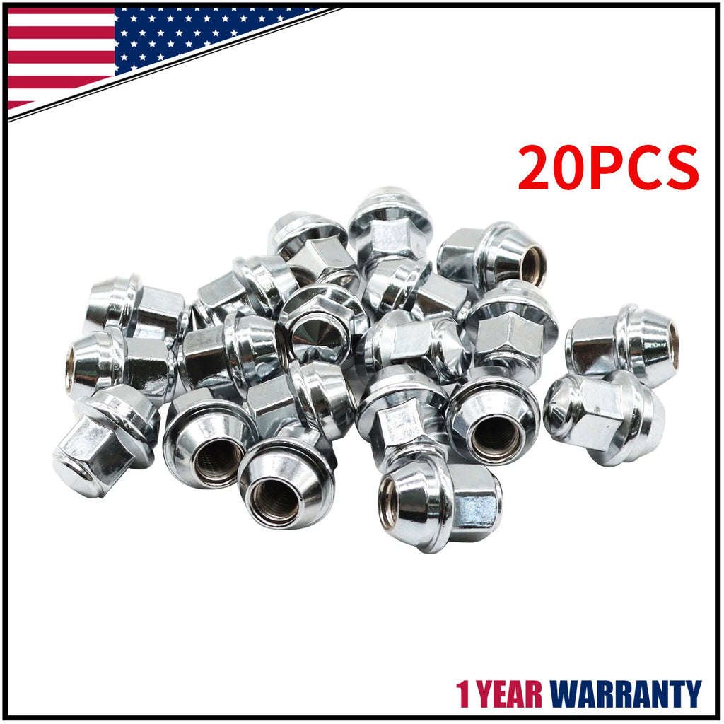 Set of 20 Chrome Lug Nuts for Ford Edge, Mustang (2007–2023) ACPZ1012M