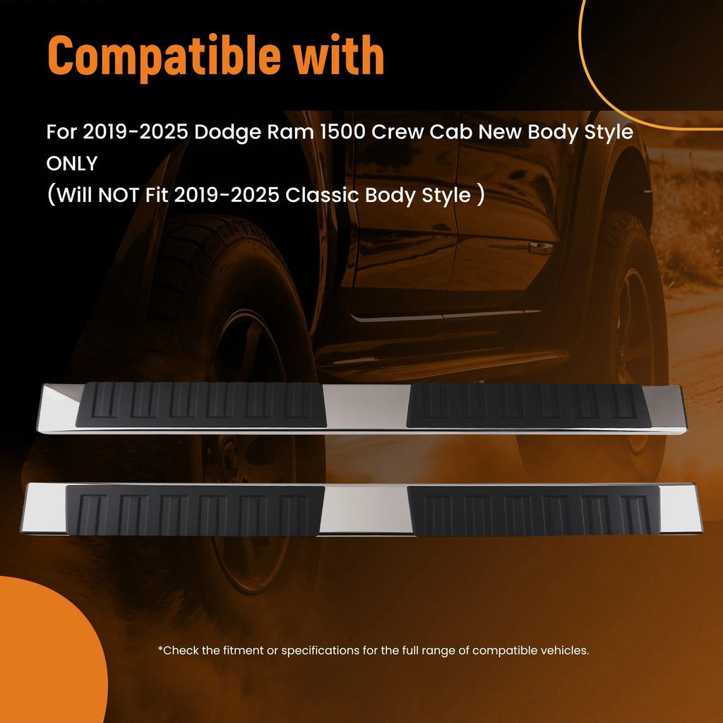 Running Boards Nerf Bars for Dodge Ram 1500 Crew Cab (2019–2025)