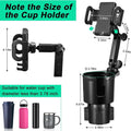 Adjustable Car Cup Holder with Phone Mount for Universal Fit (12oz–40oz)